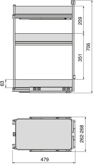 Emuca Grey Expanding Closet Mechanism with Brakes 8382435