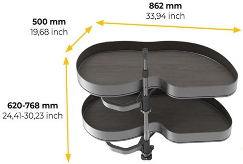 Emuca Closet Mechanism Expanding with Brakes Grey 223-8383135HAR