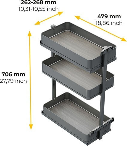 Emuca Grey Expanding Closet Mechanism with Brakes 8382435