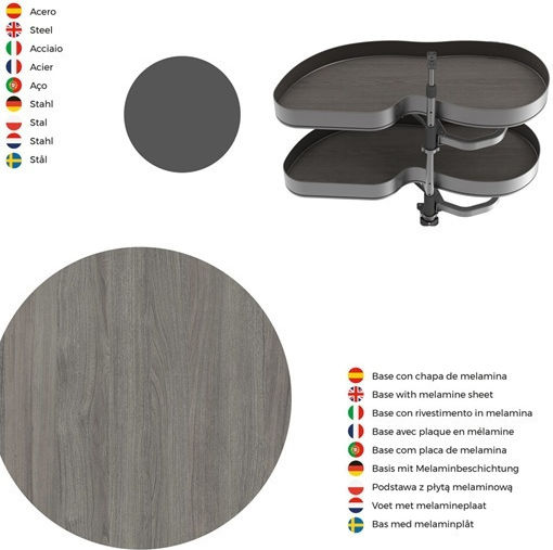 Emuca Closet Mechanism Expanding with Brakes Grey 223-8383135HAR