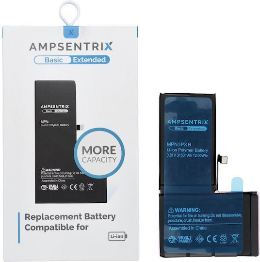 Ampsentrix Συμβατή Μπαταρία Αντικατάστασης για iPhone X