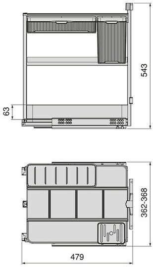 Emuca Harmony 8382835 Möbelbeschläge mit Bremsen 400mm