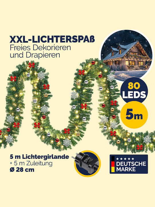 Casaria Lighted Christmas Garland White 1pc