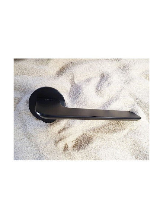 Yalis Design Lever Middle Door with Rosette Pair Matte Black