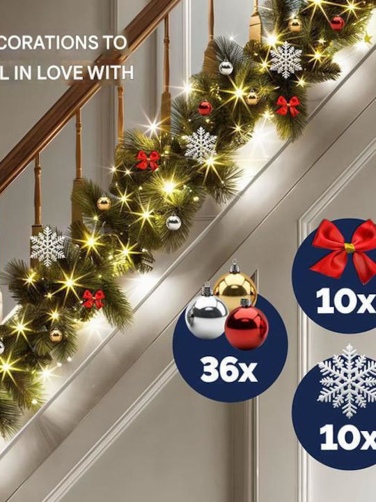 Casaria Lighted Christmas Garland White 1pc