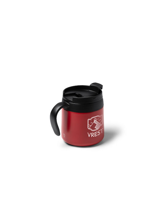 Vake Becher Metallisch mit Deckel Rot 350ml