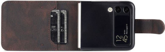 Azns Dream Ii Skin Feel Book Synthetic Leather / Silicone Brown (Galaxy Z Flip3)