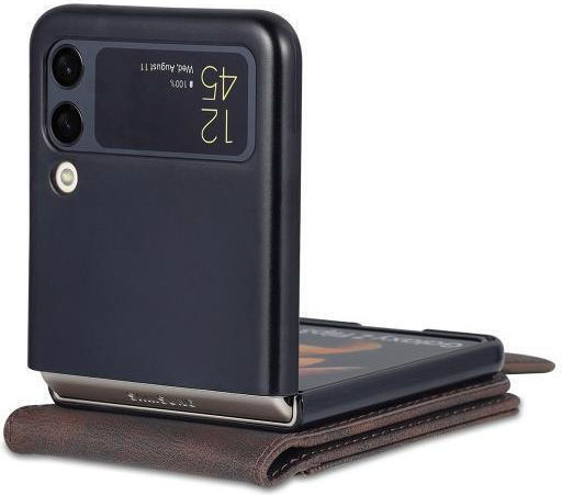 Azns Dream Ii Skin Feel Book Synthetic Leather / Silicone Brown (Galaxy Z Flip3)