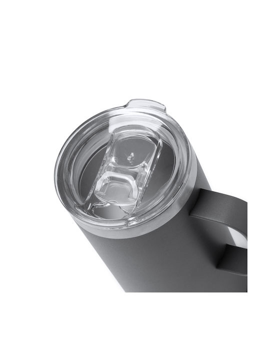 Beyron Becher Metallisch mit Deckel Transparent 600ml