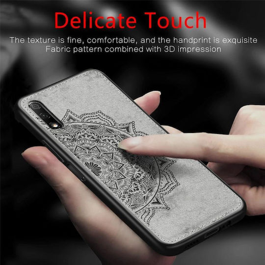 Embossed Mandala Pattern Back Cover Plastic / Silicon / Tesatura Magnetic Gri (Honor 9X)