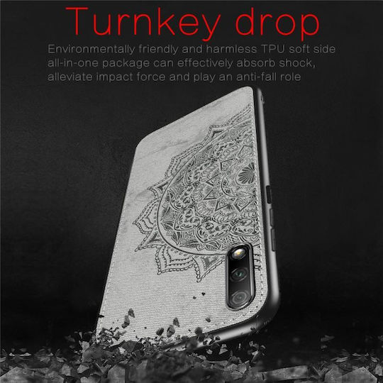 Embossed Mandala Pattern Back Cover Plastic / Silicon / Tesatura Magnetic Gri (Honor 9X)