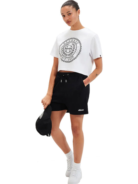 Carala Γυναικείο Αθλητικό Crop Top Κοντομάνικο Λευκό