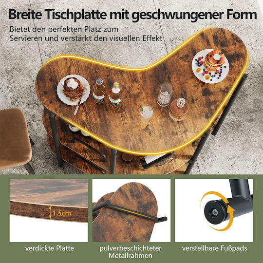 Table Bar with Glass Surface Coffee 120x66x102cm