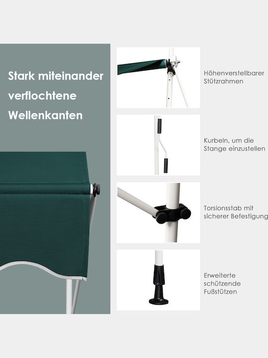 Costway Zelt Terrasse mit LEDs Grün 3x4m