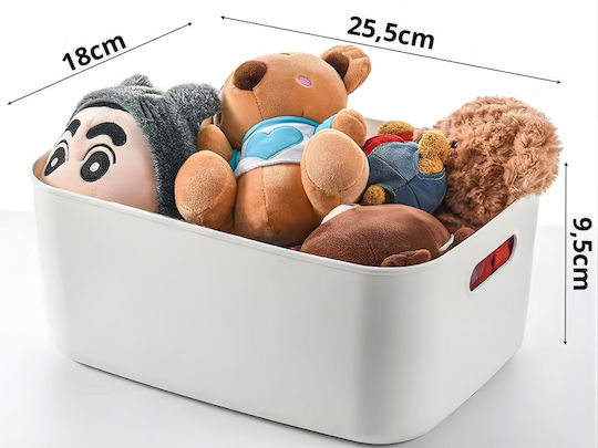 Verk Group Coș de Depozitare Plastic Alb 27.5x22x14.5cm 1buc