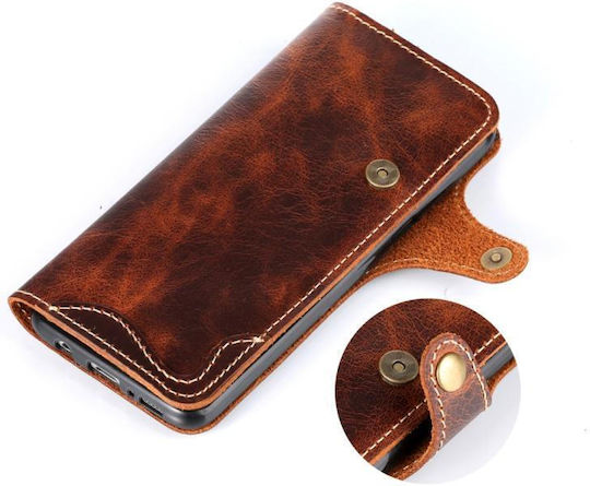 Oil Wax Cowhide Magnetisch Buchen Sie Leder Rot (Galaxy S8+)