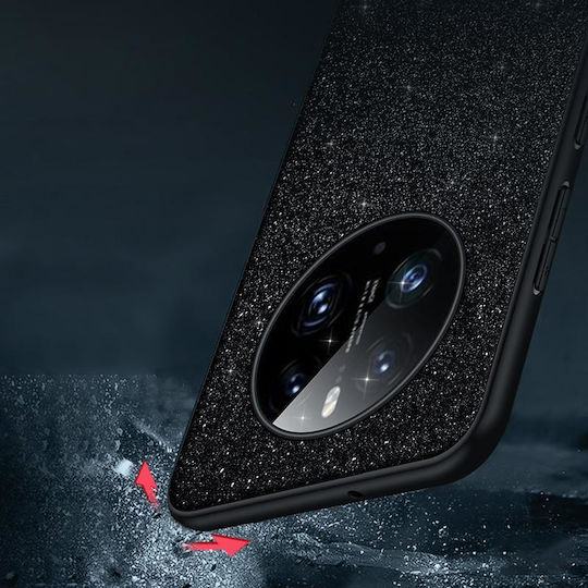 Umschlag Rückseite Silikon / Leder Wasserdicht Schwarz (Huawei Mate 50 Pro)