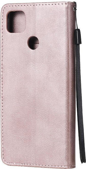 Xiaomi Redmi 9c Pure Horizontal Flip Protective Leather Case with Card Slots & Wallet & Photo Frame & Lanyard Rose Gold