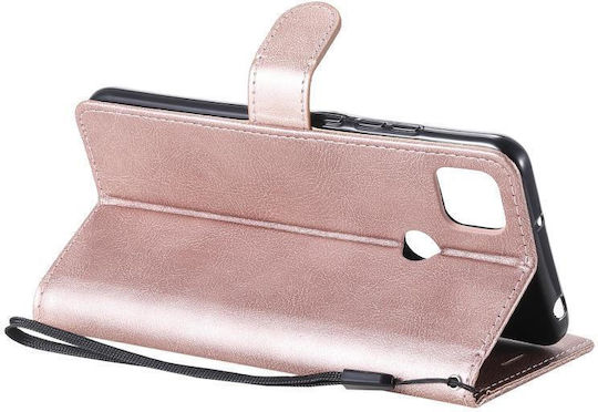 Xiaomi Redmi 9c Pure Horizontal Flip Protective Leather Case with Card Slots & Wallet & Photo Frame & Lanyard Rose Gold