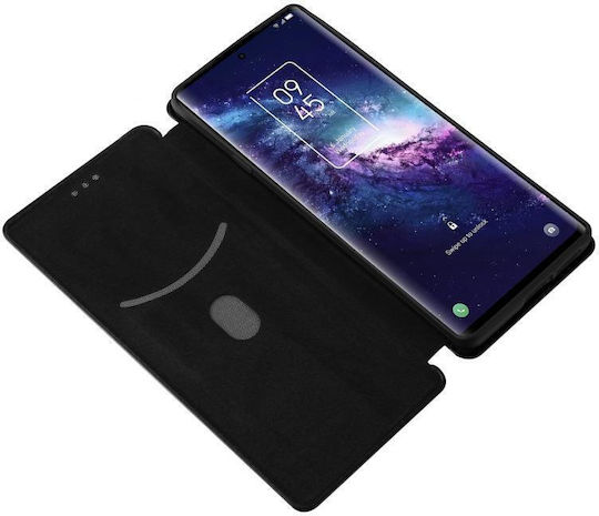 Carbon Fiber Texture Horizontal Book Silicone / Plastic / Synthetic Leather / Leather Black (TCL 20 Pro 5G)