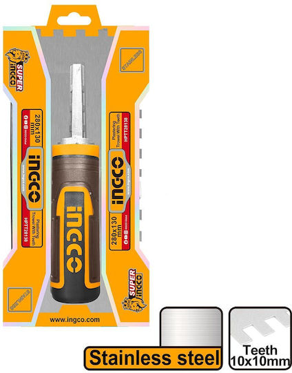 Ingco Tile Spatula Metallic Serrated 280x130mm with Plastic Handle HPTT28138