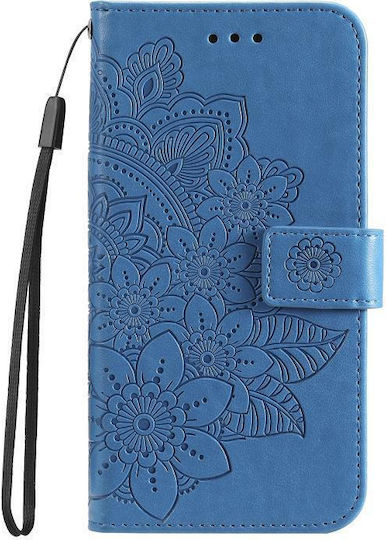 5g 7-petal Flowers Embossed Book Δερμάτινο / Δερματίνης / Σιλικόνης Μπλε (Galaxy M52)