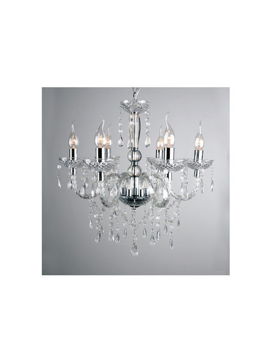Aca Pegasus Chandelier Candlestick 6xE14 Transparent SF64026T