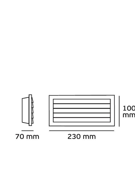 VK Lighting Επιτοίχιο Εξωτερικό Σποτ E27 IP65 23x10x7εκ.