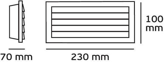 VK Lighting Επιτοίχιο Εξωτερικό Σποτ E27 IP65 23x10x7εκ.