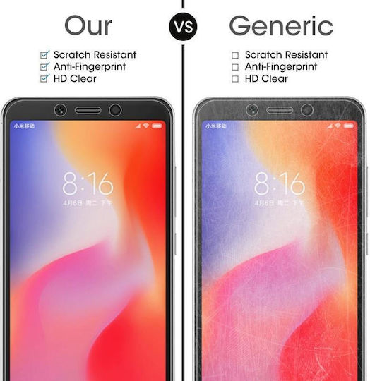 9h 2.5D 0.26mm Tempered Glass (Redmi 6/6a)