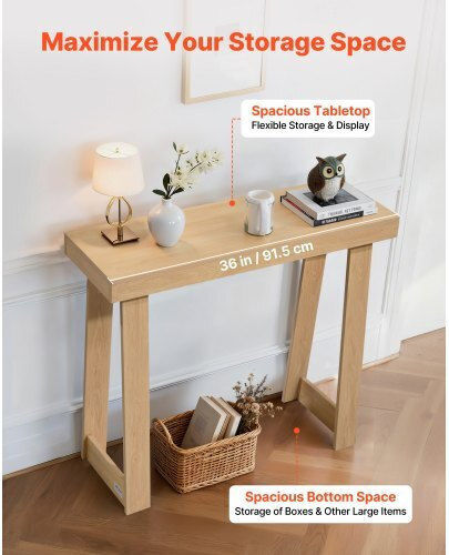 Wooden Console Table Burlywood L91.5xW30.5xH36cm