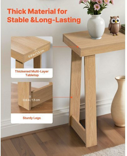 Wooden Console Table Burlywood L91.5xW30.5xH36cm