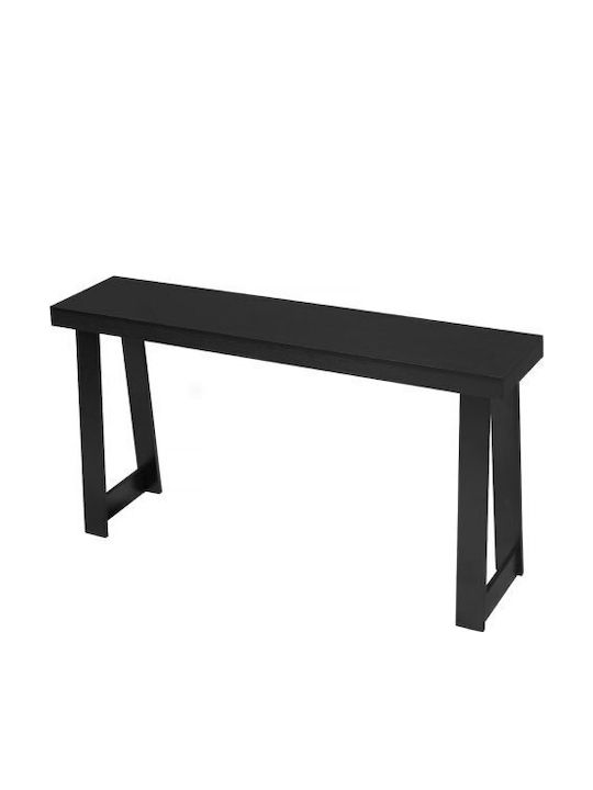 Wooden Console Table Black L140xW30.5xH55.1cm