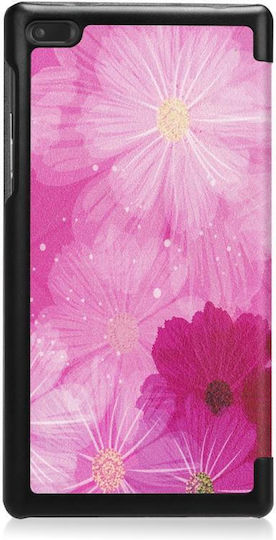 Peony Flower Pattern Flip Cover Πολύχρωμη (Lenovo Tab 7, Tab 4 (TB-7504F / TB-7504N / TB-7504X))