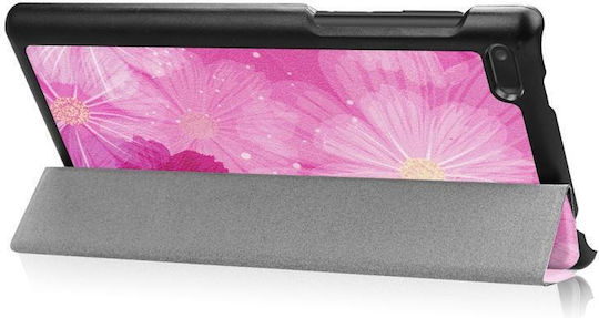 Peony Flower Pattern Flip Cover Πολύχρωμη (Lenovo Tab 7, Tab 4 (TB-7504F / TB-7504N / TB-7504X))