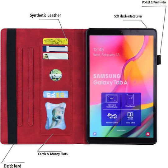 Husă Pentru Tablete Ipad Mini 5 4 3 2 1 Business Shockproof Orizontală Flip Cover Roșie (iPad mini 4 / iPad mini 1,2,3 / iPad mini 2019)