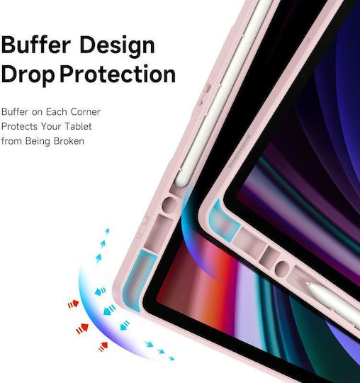 Flip Cover Durabilă Roz Samsung Galaxy Tab S9+ S9 FE+