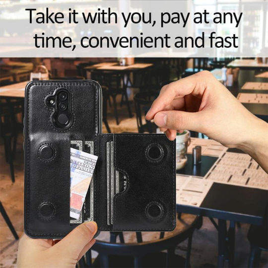 Shockproof Pu Back Cover Silicone / Leather Waterproof Black (Honor 20 Lite)