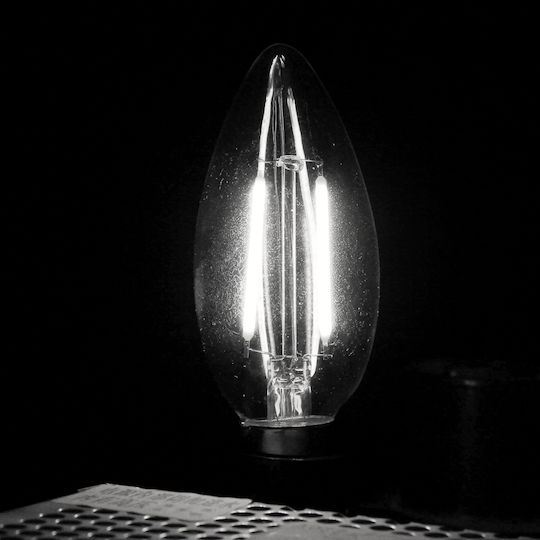 LED крушка 2W за фасунга E14 и форма C35 Регулируемо бяло 150лм Димируем