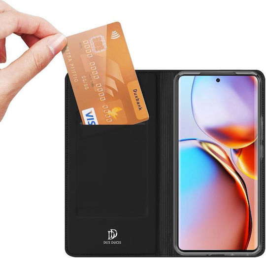 Skin Pro Series Book Leather / Synthetic Leather / Silicone Black (Motorola Edge 40 Pro)