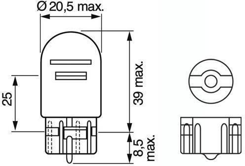 Bec 12V W21/5W 5W 21W Eco Set 10 Bucăți Bosch