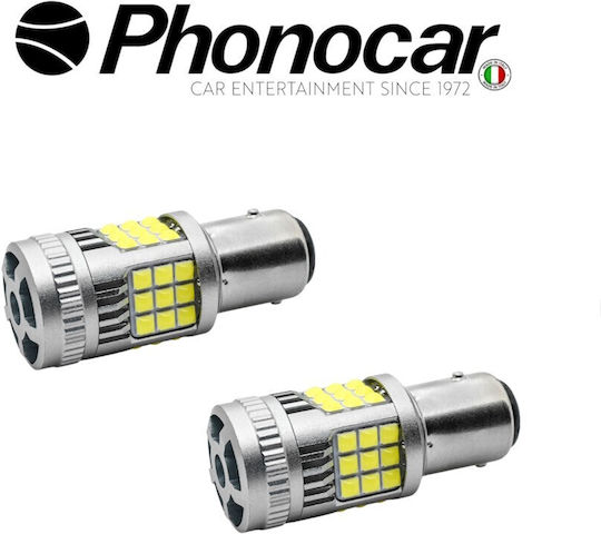 Phonocar Lamps Car BA15D Canbus LED 6000K Cold White 12V 2pcs