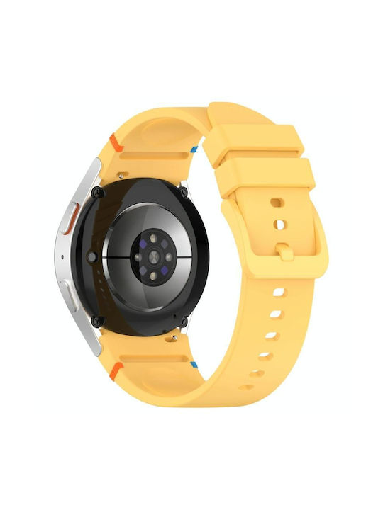 Samsung Galaxy Watch 7 40 44mm Επίσημο Στερεό Ραμμένο Σιλικόνης Ρολόι Μπάντα Ρολογιού Κίτρινο