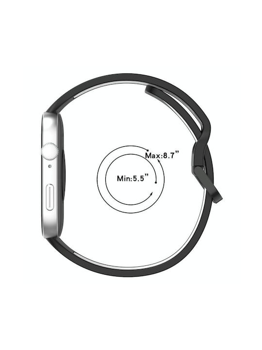 Huawei Watch Fit 3 Διχρωματικό Σπορ Λουράκι Σιλικόνης Μαύρο + Λευκό
