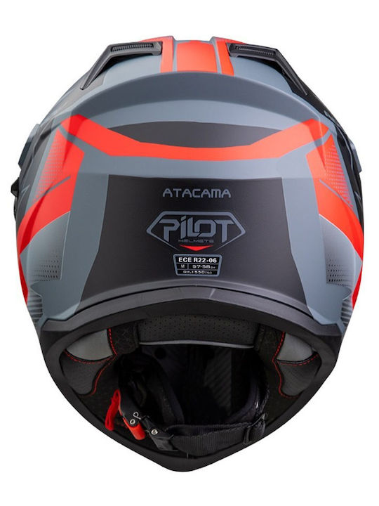 Pilot Atacama SV Green / Red Motorcycle Helmet Full Face ECE 22.06 1550gr with Pinlock and Sunvisor