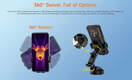 Ulefone Armor Mount Βάση Κινητού Αυτοκινήτου με Ρυθμιζόμενα Άγκιστρα Μαύρη