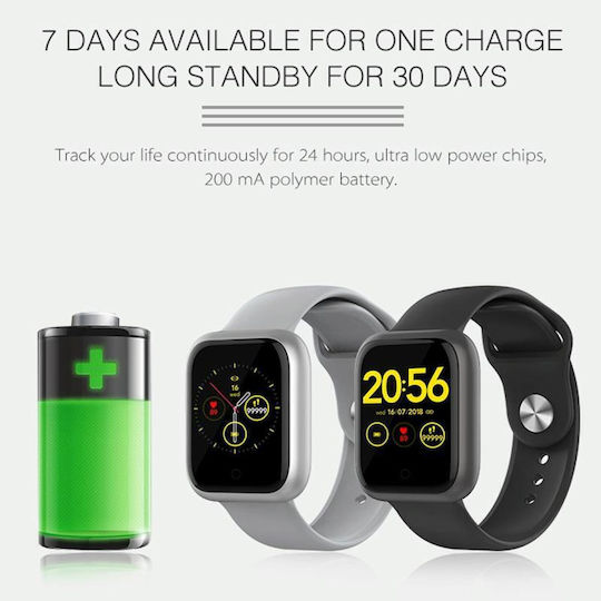 Hamtod GT1 Smartwatch with Heart Rate Monitor (Black)