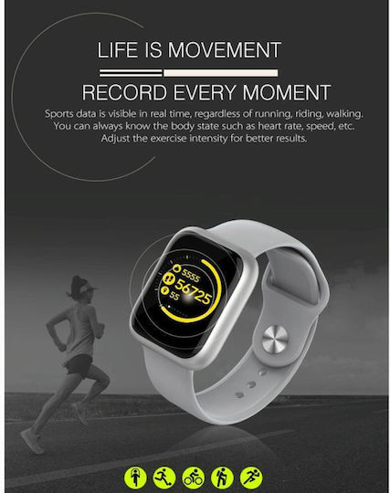Hamtod GT1 Smartwatch with Heart Rate Monitor (Black)