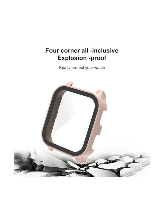 Garmin Venu Sq2 Pc + 9h Tempered Glass Integrated Protective Watch Case Ivory White