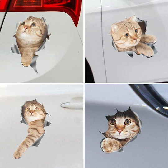 Style 4 Large 3D Stereo Car Stickers Cat Car Body Scratch Concealment Stickers